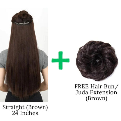 Clip In Hair Extensions + FREE Hair Bun (Juda) Extension